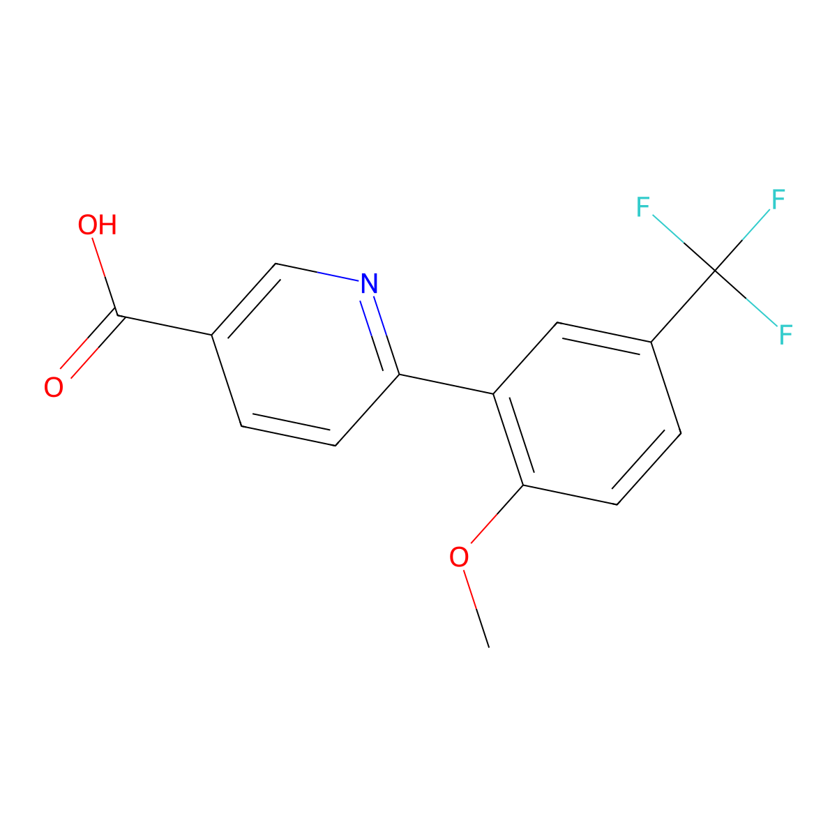 6-(2-Methoxy-5-trifluoromethylphenyl)nicotinic acid molecular structure, CAS 1261921-52-1
