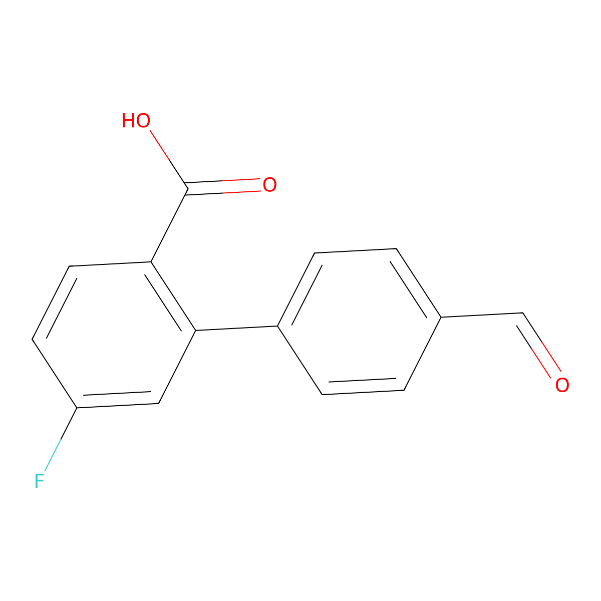 4-Fluoro-2-(4-formylphenyl)benzoic acid molecular structure, CAS 1261921-54-3