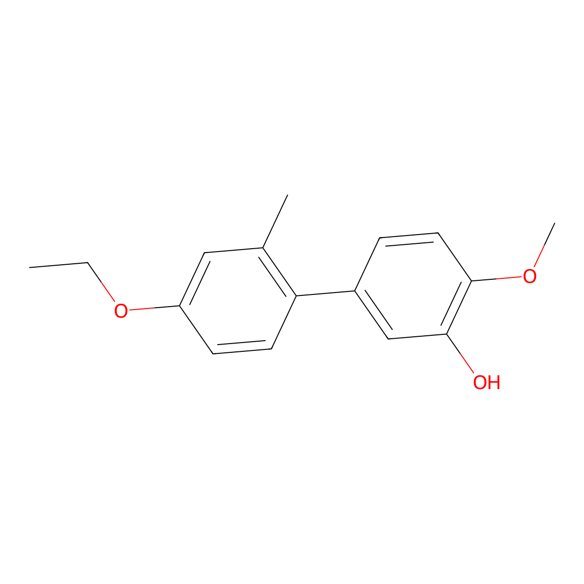 5-(4-Ethoxy-2-methylphenyl)-2-methoxyphenol molecular structure, CAS 1261921-69-0