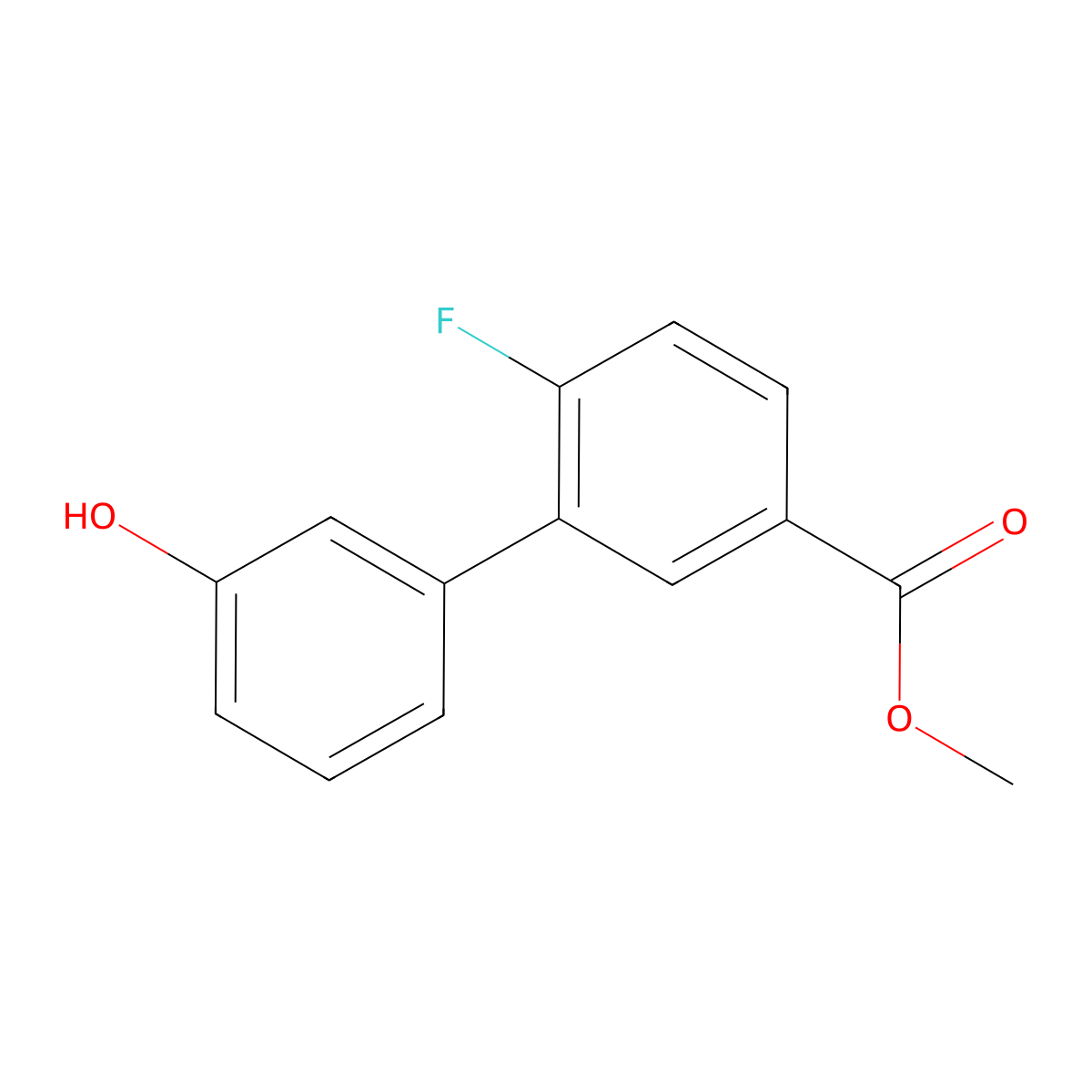 3-(2-Fluoro-5-methoxycarbonylphenyl)phenol molecular structure, CAS 1261921-70-3