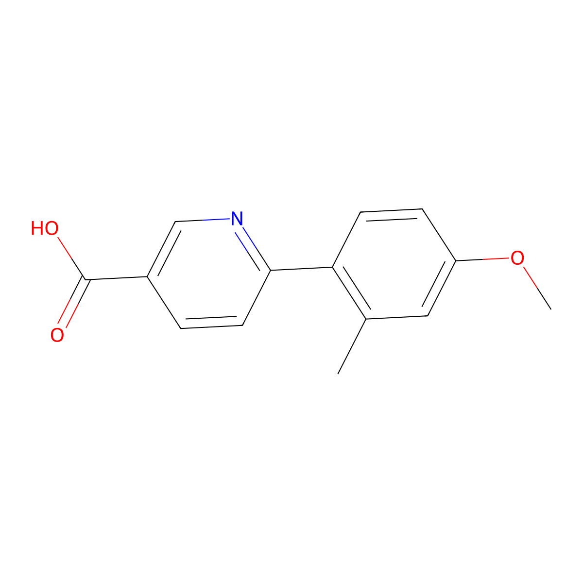 6-(4-Methoxy-2-methylphenyl)nicotinic acid molecular structure, CAS 1261921-71-4