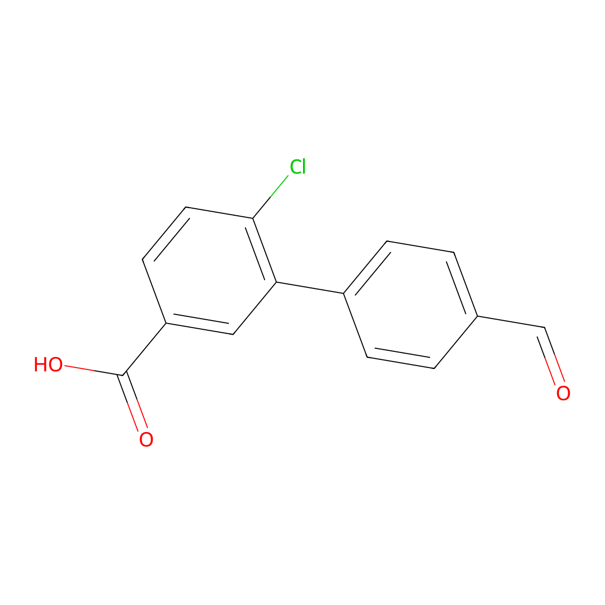 4-Chloro-3-(4-formylphenyl)benzoic acid molecular structure, CAS 1261921-72-5