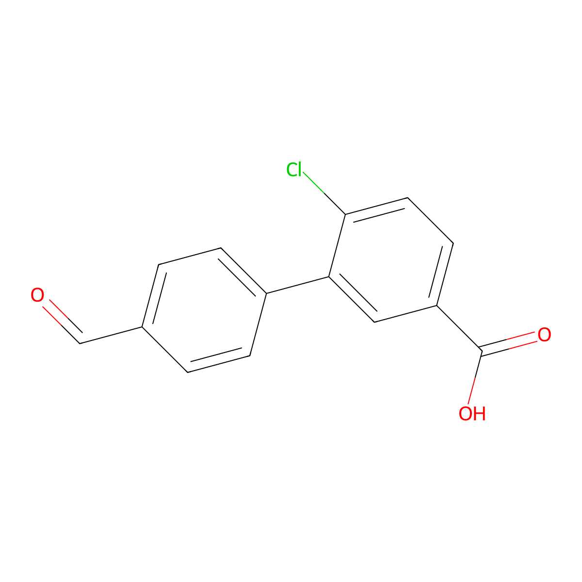 4-Chloro-3-(4-formylphenyl)benzoic acid molecular structure, CAS 1261921-72-5