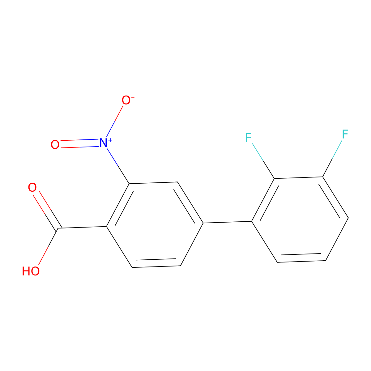 4-(2,3-Difluorophenyl)-2-nitrobenzoic acid molecular structure, CAS 1261921-79-2