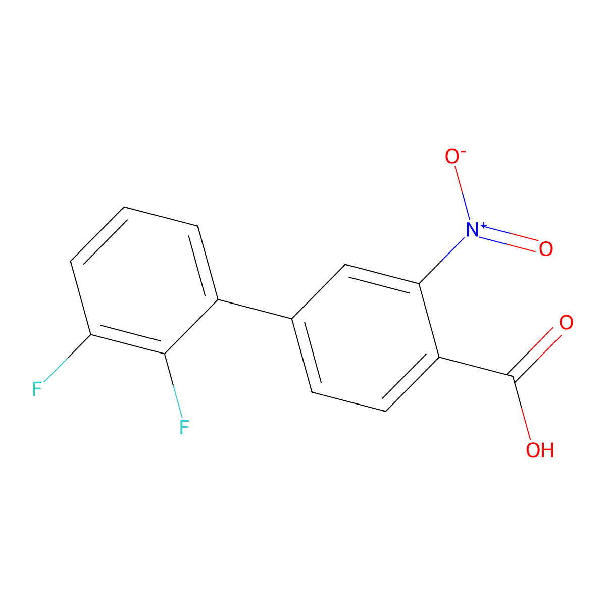 4-(2,3-Difluorophenyl)-2-nitrobenzoic acid molecular structure, CAS 1261921-79-2