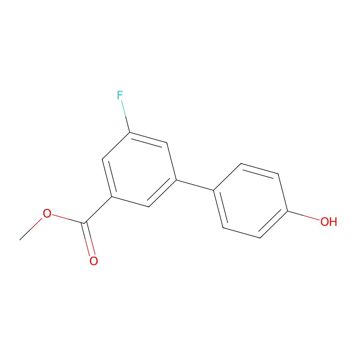 4-(3-Fluoro-5-methoxycarbonylphenyl)phenol molecular structure, CAS 1261921-87-2