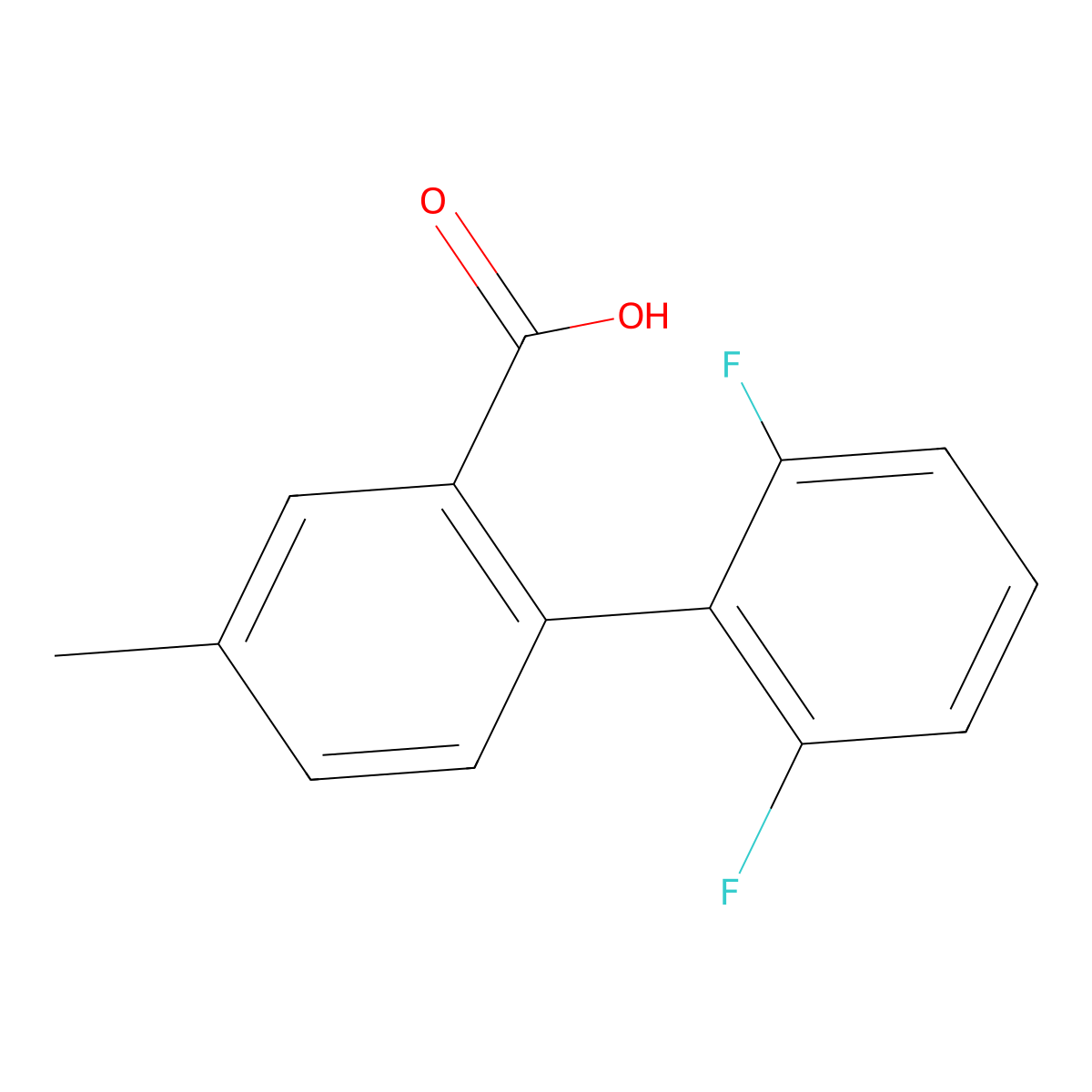2-(2,6-Difluorophenyl)-5-methylbenzoic acid molecular structure, CAS 1261921-98-5