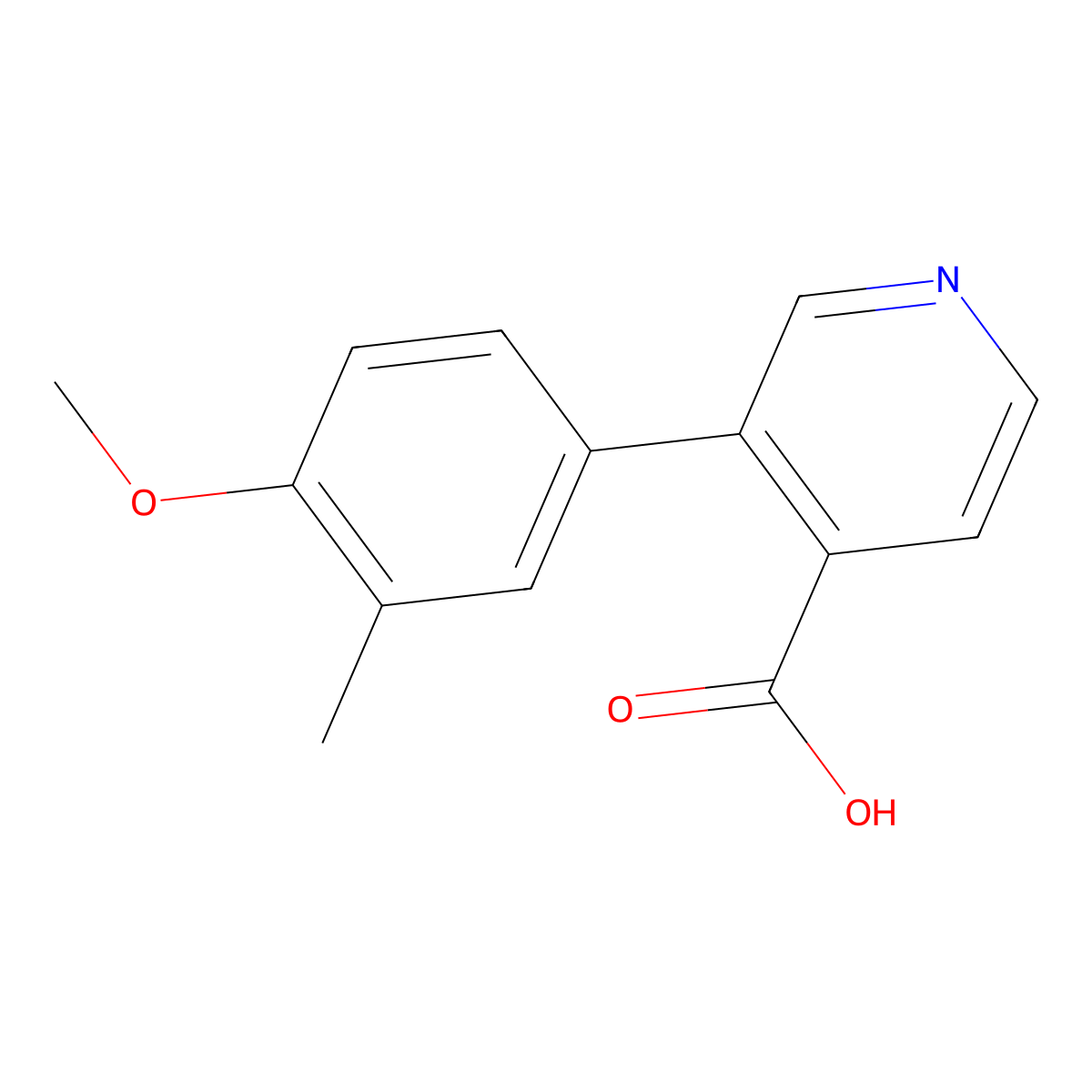 3-(4-Methoxy-3-methylphenyl)isonicotinic acid molecular structure, CAS 1261922-00-2