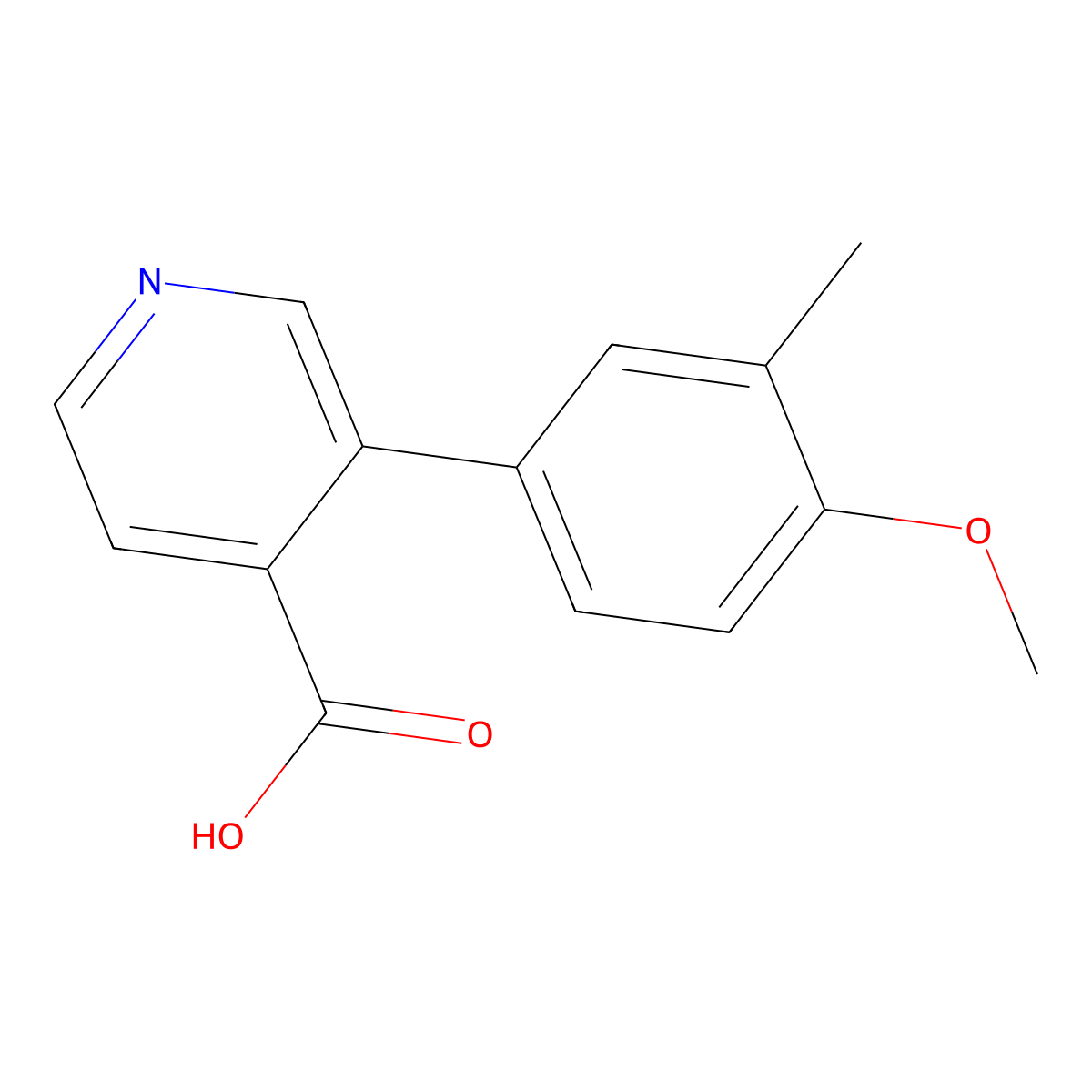 3-(4-Methoxy-3-methylphenyl)isonicotinic acid molecular structure, CAS 1261922-00-2