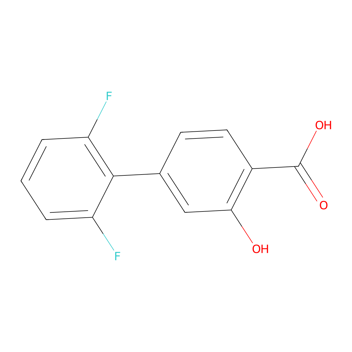 4-(2,6-Difluorophenyl)-2-hydroxybenzoic acid molecular structure, CAS 1261922-06-8