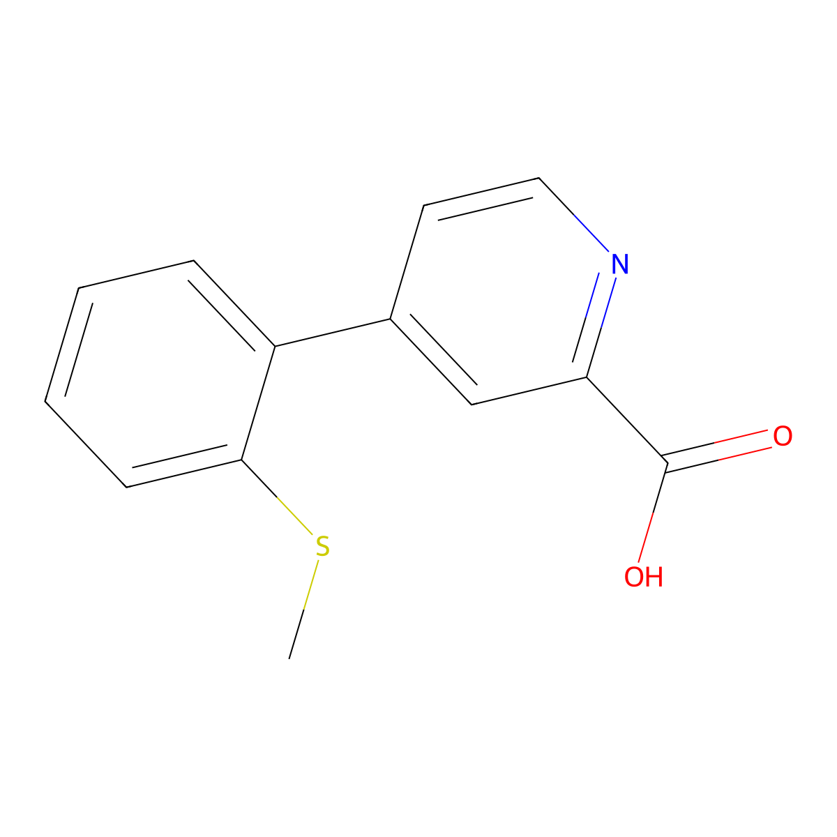 4-(2-Methylthiophenyl)picolinic acid molecular structure, CAS 1261922-08-0