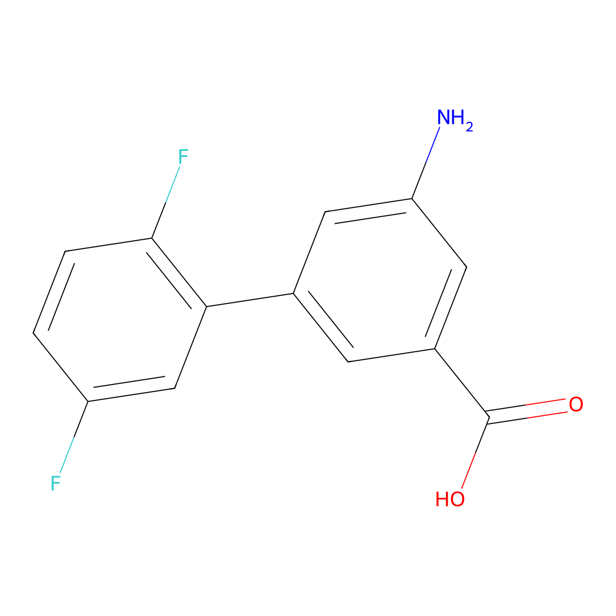 3-Amino-5-(2,5-difluorophenyl)benzoic acid molecular structure, CAS 1261922-22-8
