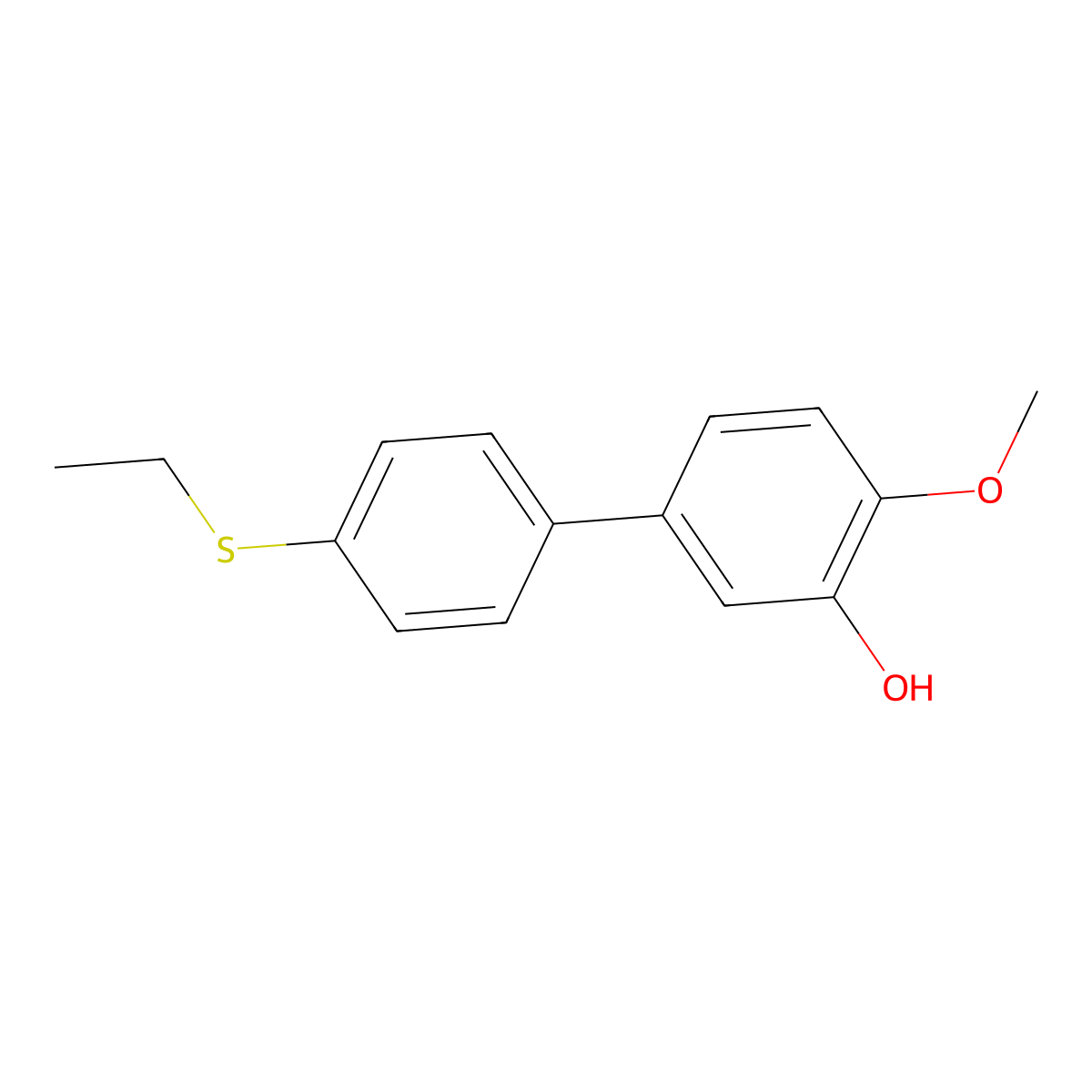 5-(4-Ethylthiophenyl)-2-methoxyphenol molecular structure, CAS 1261922-24-0