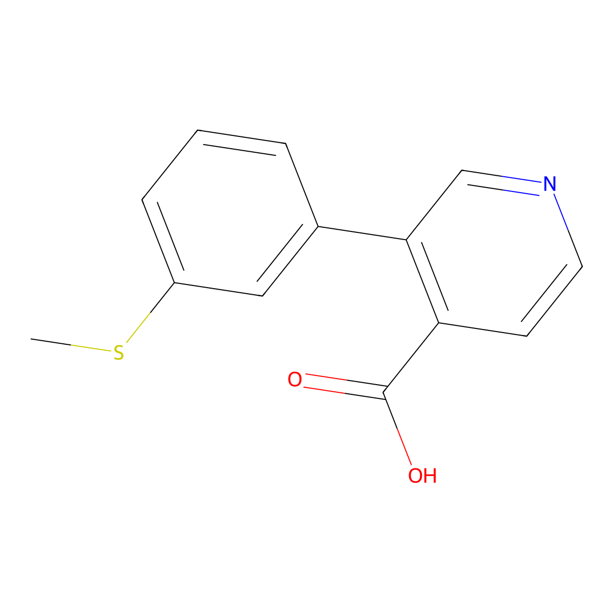 3-(3-Methylthiophenyl)isonicotinic acid molecular structure, CAS 1261922-25-1