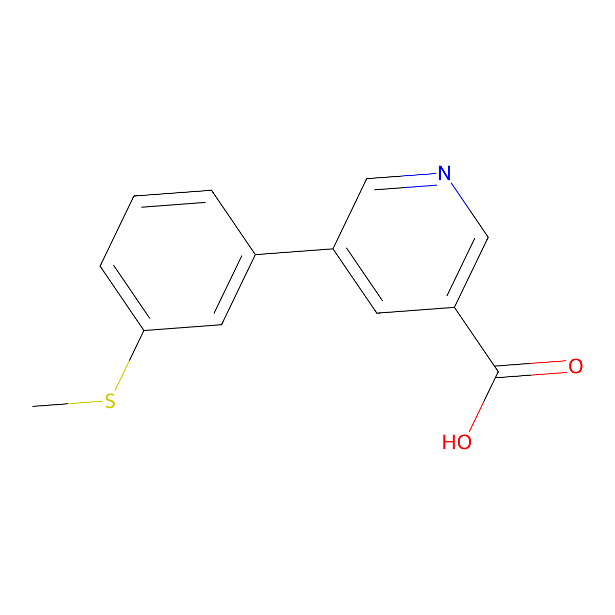 5-(3-Methylthiophenyl)nicotinic acid molecular structure, CAS 1261922-32-0