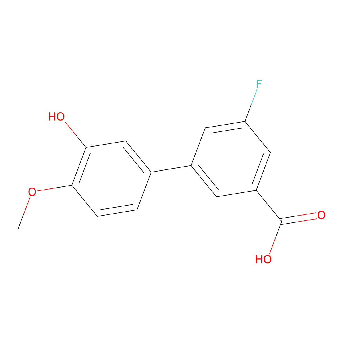 5-(3-Carboxy-5-fluorophenyl)-2-methoxyphenol molecular structure, CAS 1261922-39-7