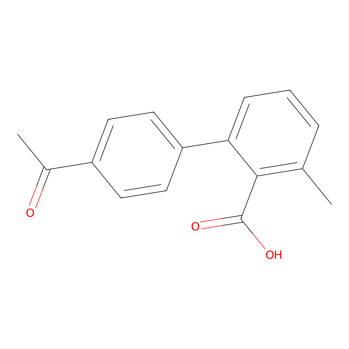 2-(4-Acetylphenyl)-6-methylbenzoic acid molecular structure, CAS 1261922-42-2