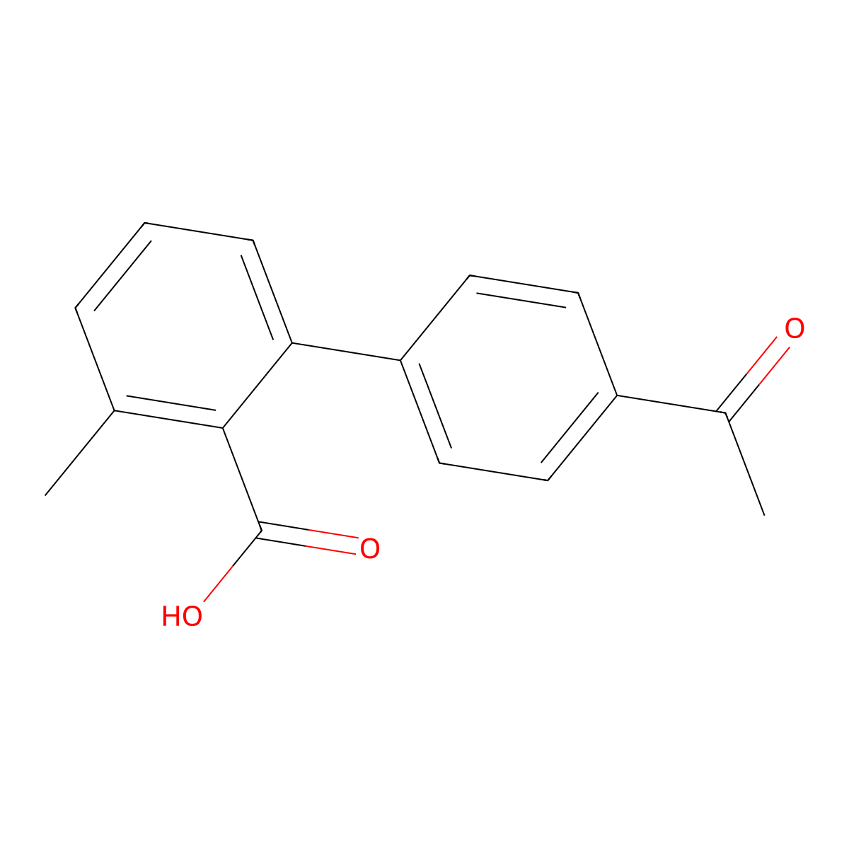 2-(4-Acetylphenyl)-6-methylbenzoic acid molecular structure, CAS 1261922-42-2