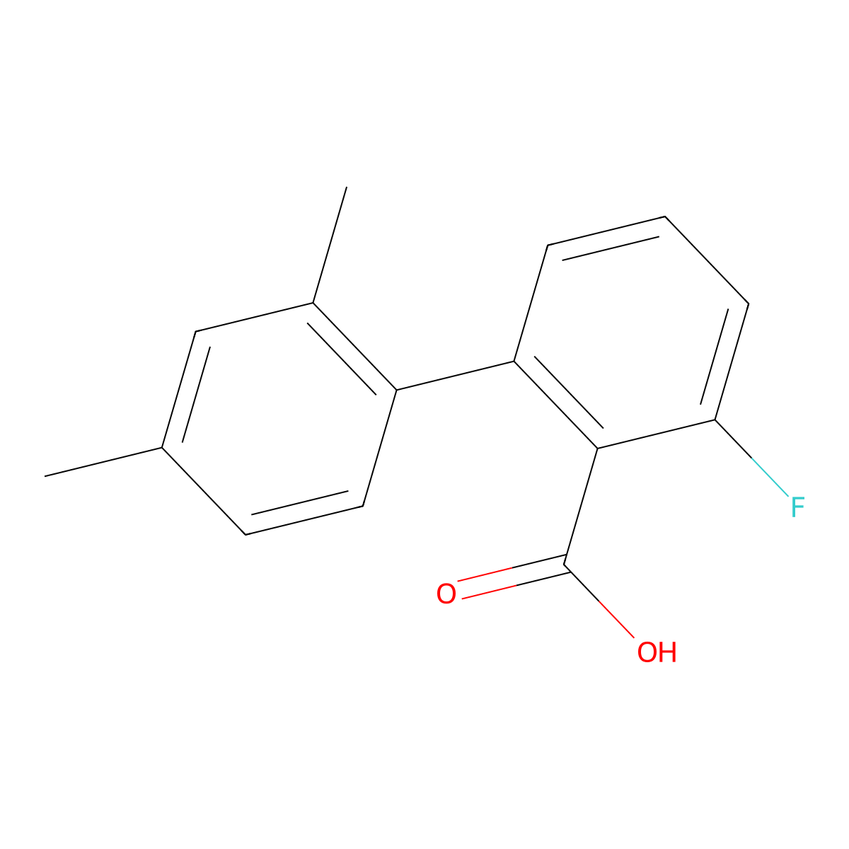 2-(2,4-Dimethylphenyl)-6-fluorobenzoic acid molecular structure, CAS 1261922-46-6