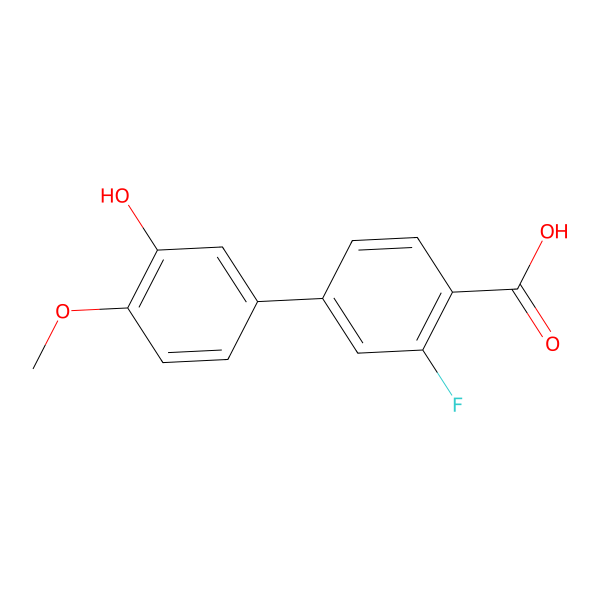 5-(4-Carboxy-3-fluorophenyl)-2-methoxyphenol molecular structure, CAS 1261922-48-8