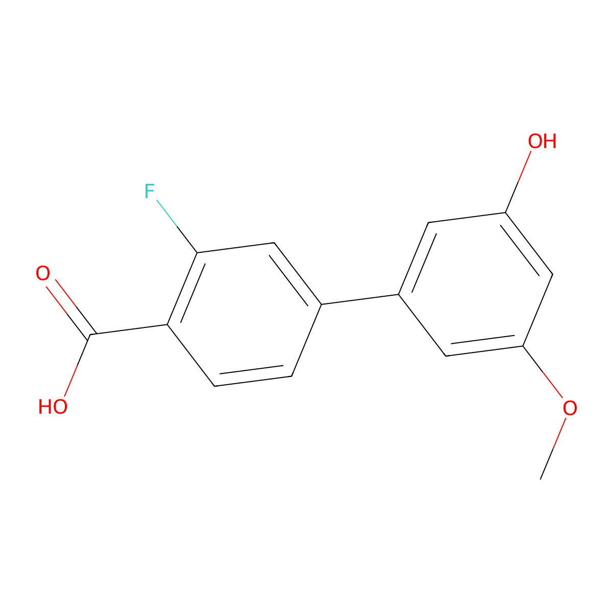 3-Fluoro-3'-hydroxy-5'-methoxy[1,1'-biphenyl]-4-carboxylic acid molecular structure, CAS 1261922-49-9