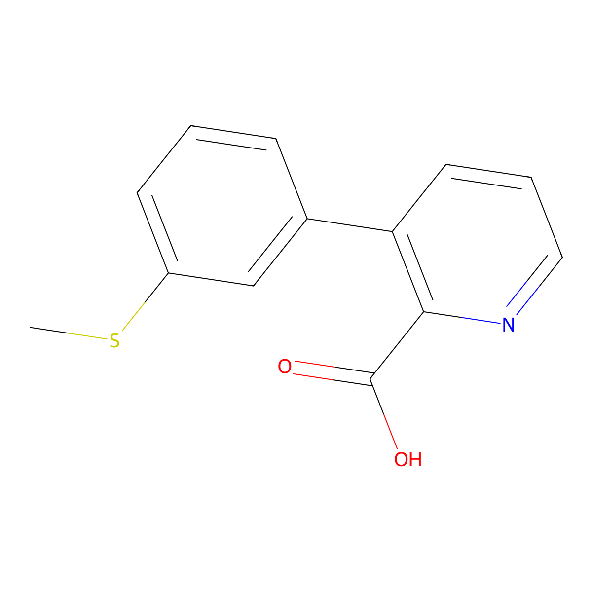 3-(3-Methylthiophenyl)picolinic acid molecular structure, CAS 1261922-50-2