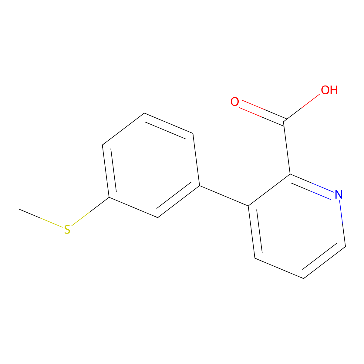 3-(3-Methylthiophenyl)picolinic acid molecular structure, CAS 1261922-50-2