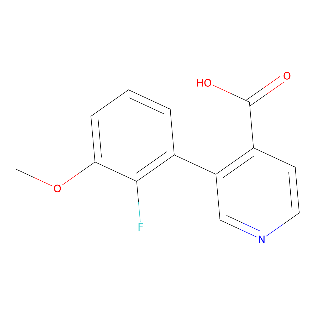 3-(2-Fluoro-3-methoxyphenyl)isonicotinic acid molecular structure, CAS 1261922-54-6
