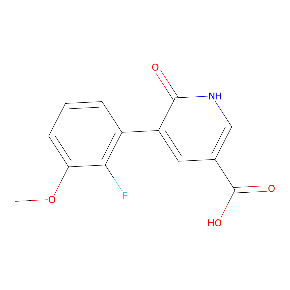 5-(2-Fluoro-3-methoxyphenyl)-6-hydroxynicotinic acid molecular structure, CAS 1261922-57-9