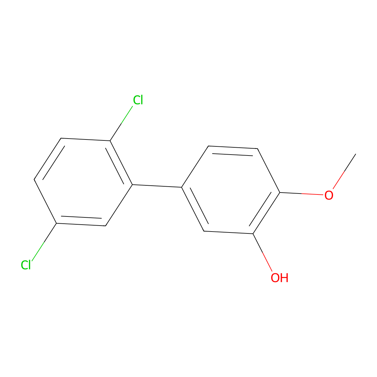 5-(2,5-Dichlorophenyl)-2-methoxyphenol molecular structure, CAS 1261922-59-1