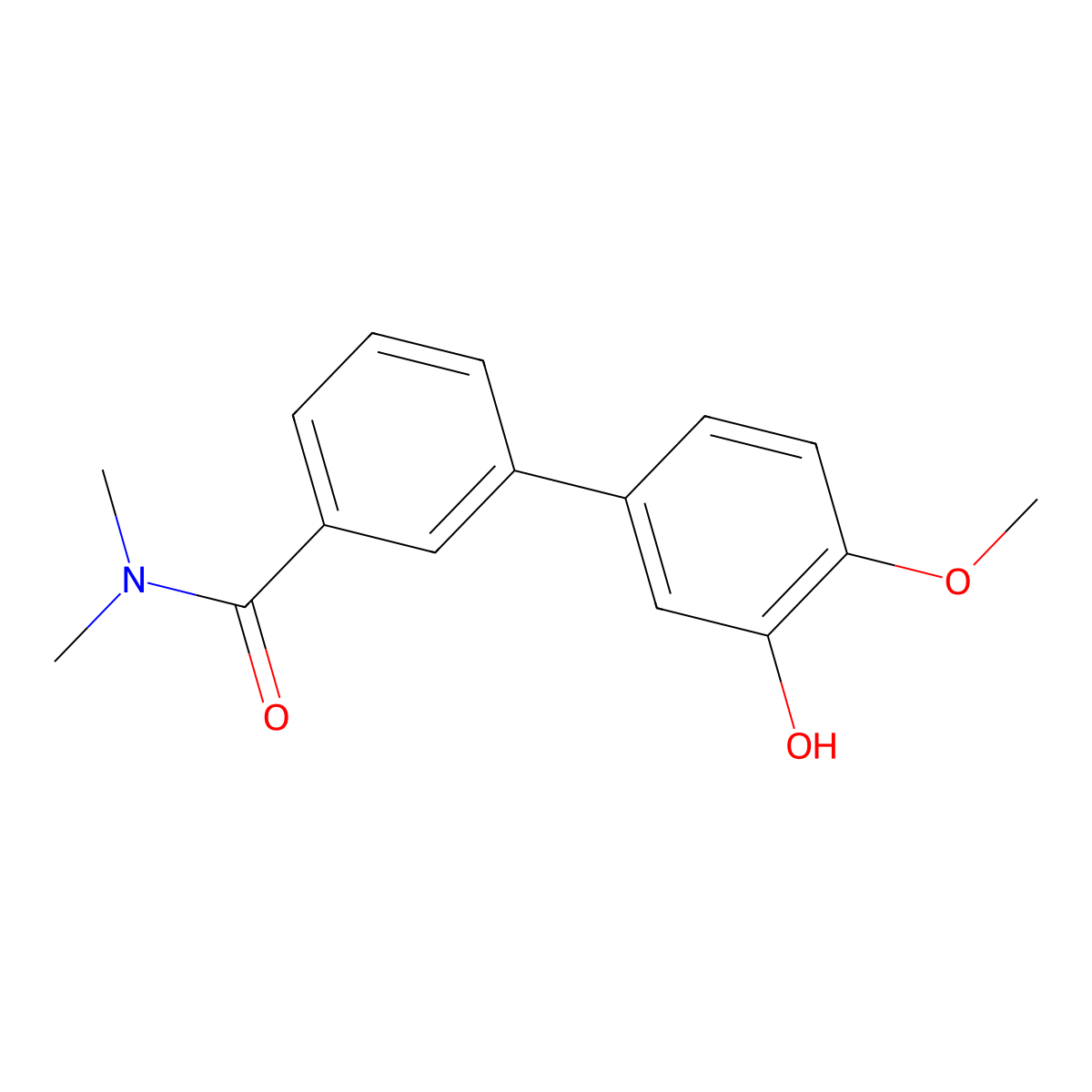 5-[3-(N,N-Dimethylaminocarbonyl)phenyl]-2-methoxyphenol molecular structure, CAS 1261922-64-8