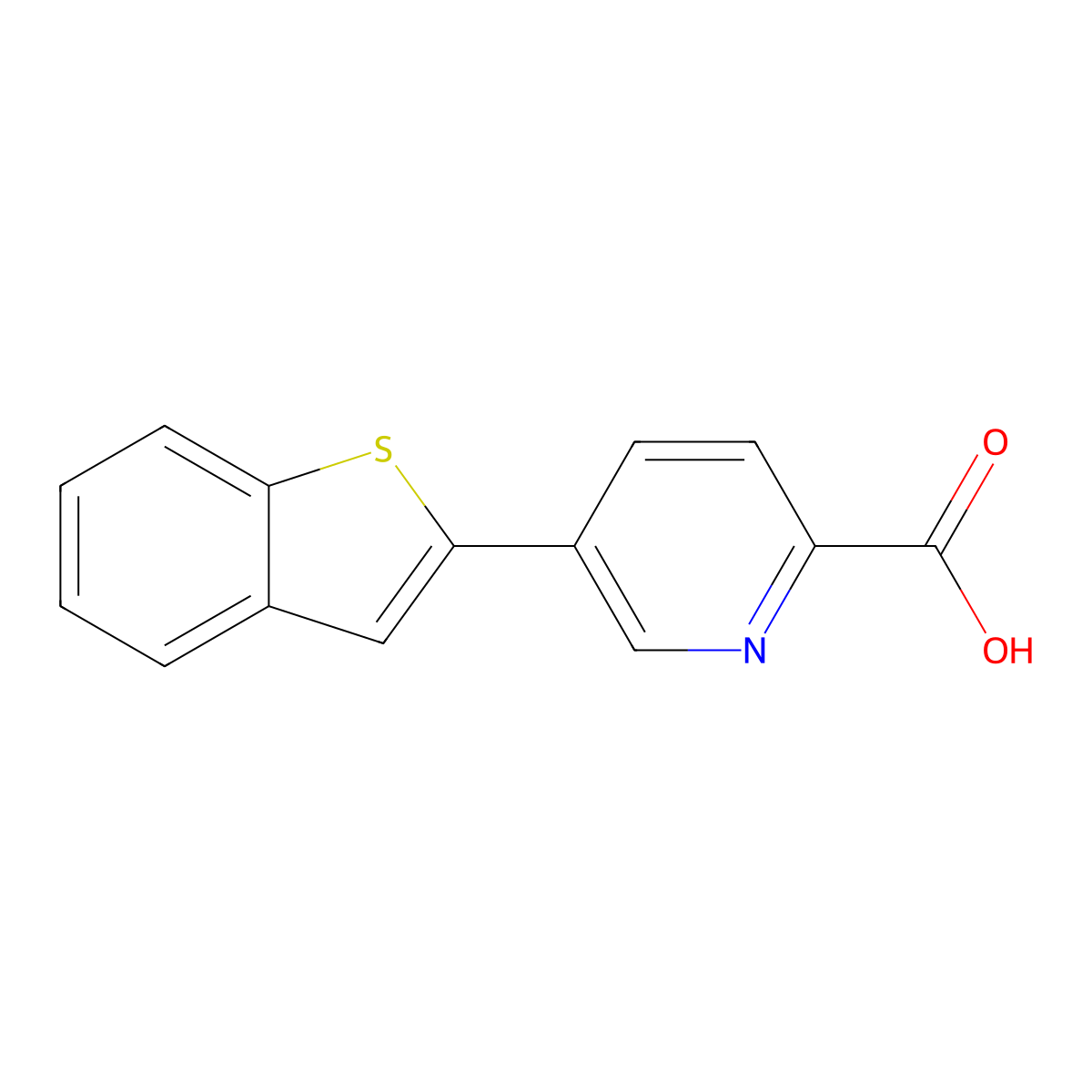 5-[Benzo(b)thiophen-2-yl]picolinic acid molecular structure, CAS 1261922-67-1