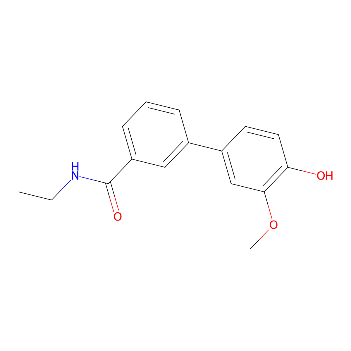 4-[3-(N-Ethylaminocarbonyl)phenyl]-2-methoxyphenol molecular structure, CAS 1261922-71-7