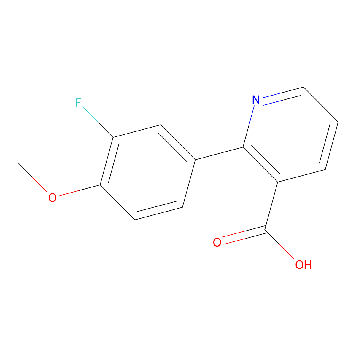 2-(3-Fluoro-4-methoxyphenyl)nicotinic acid molecular structure, CAS 1261922-79-5