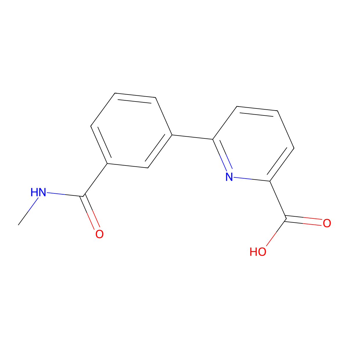 6-[3-(N-Methylaminocarbonyl)phenyl]picolinic acid molecular structure, CAS 1261922-86-4