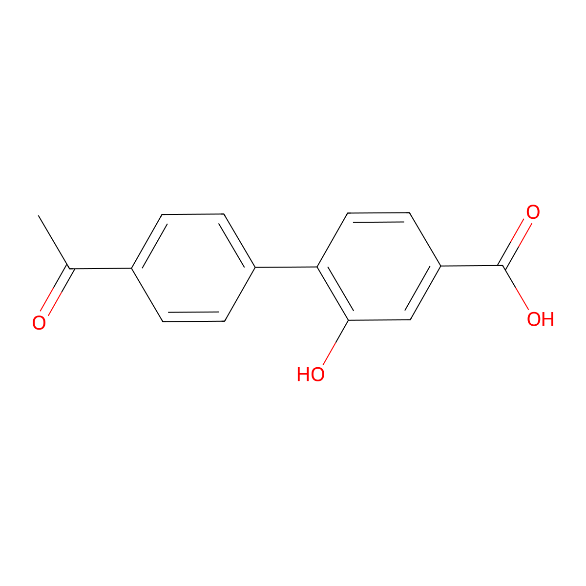 4-(4-Acetylphenyl)-3-hydroxybenzoic acid molecular structure, CAS 1261922-87-5