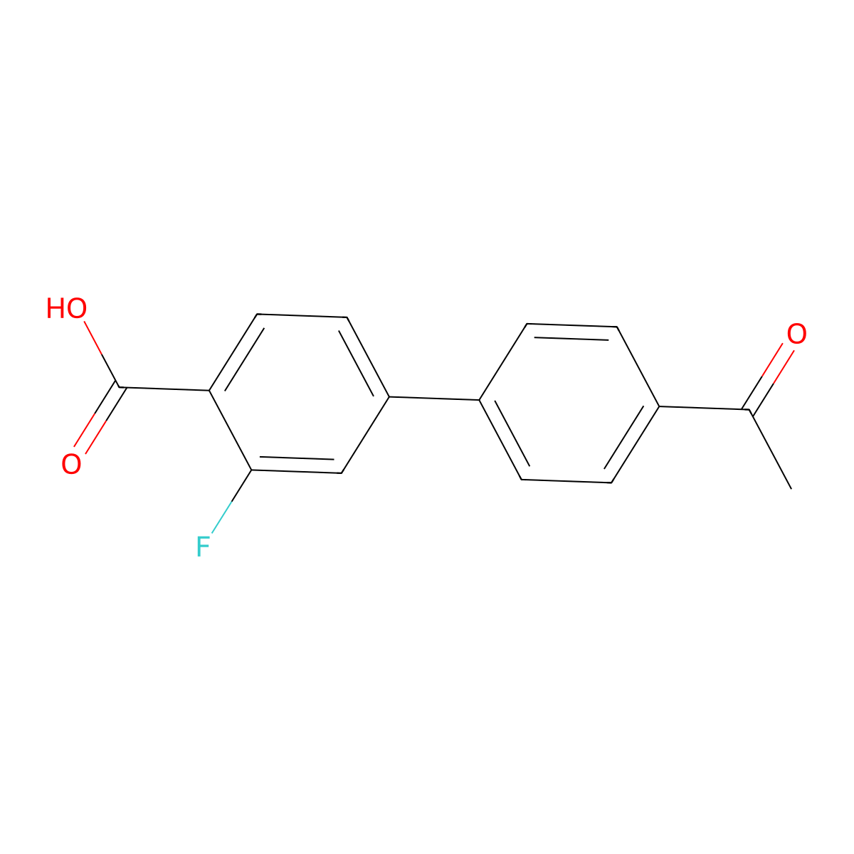 4-(4-Acetylphenyl)-2-fluorobenzoic acid molecular structure, CAS 1261922-98-8