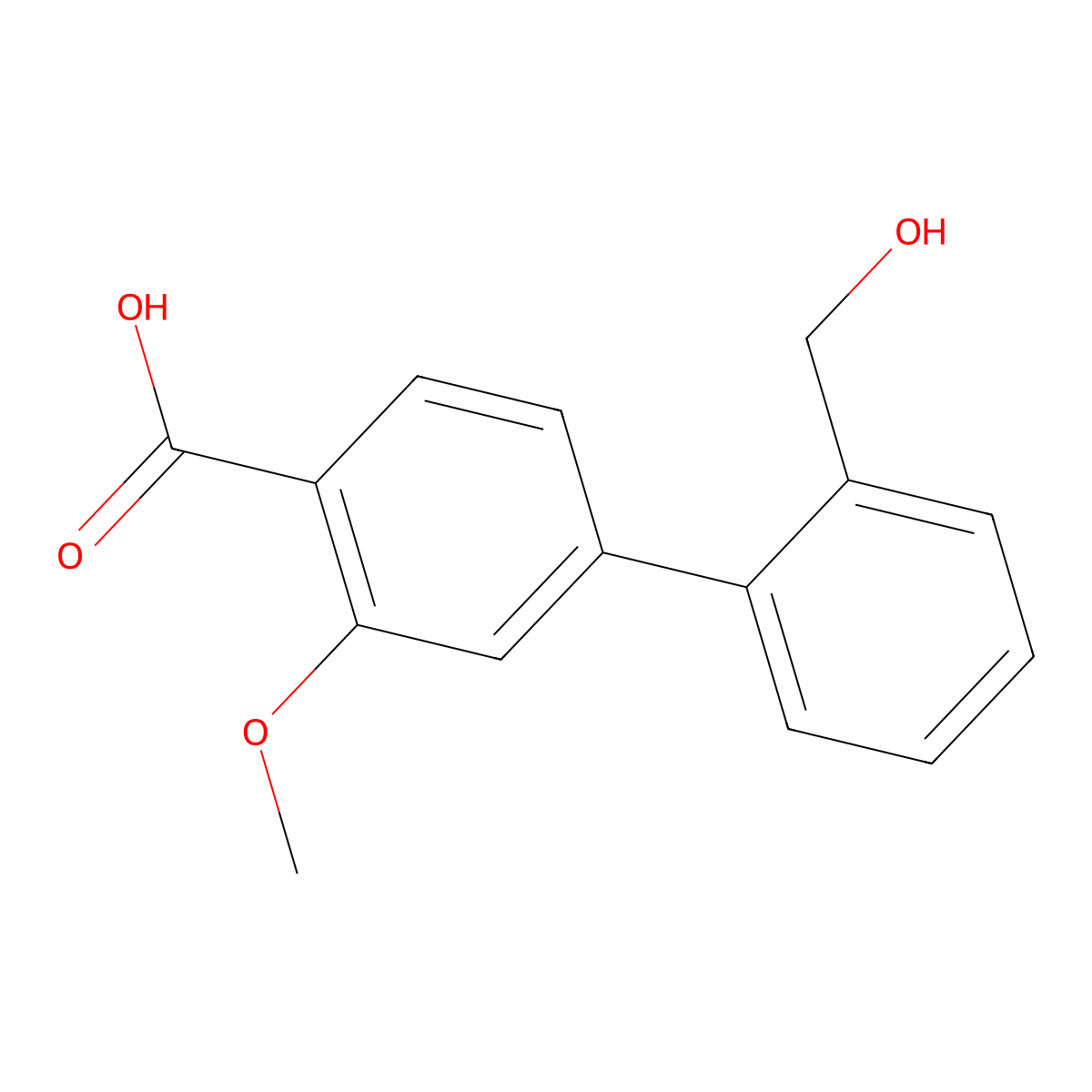 4-(2-Hydroxymethylphenyl)-2-methoxybenzoic acid molecular structure, CAS 1261923-03-8