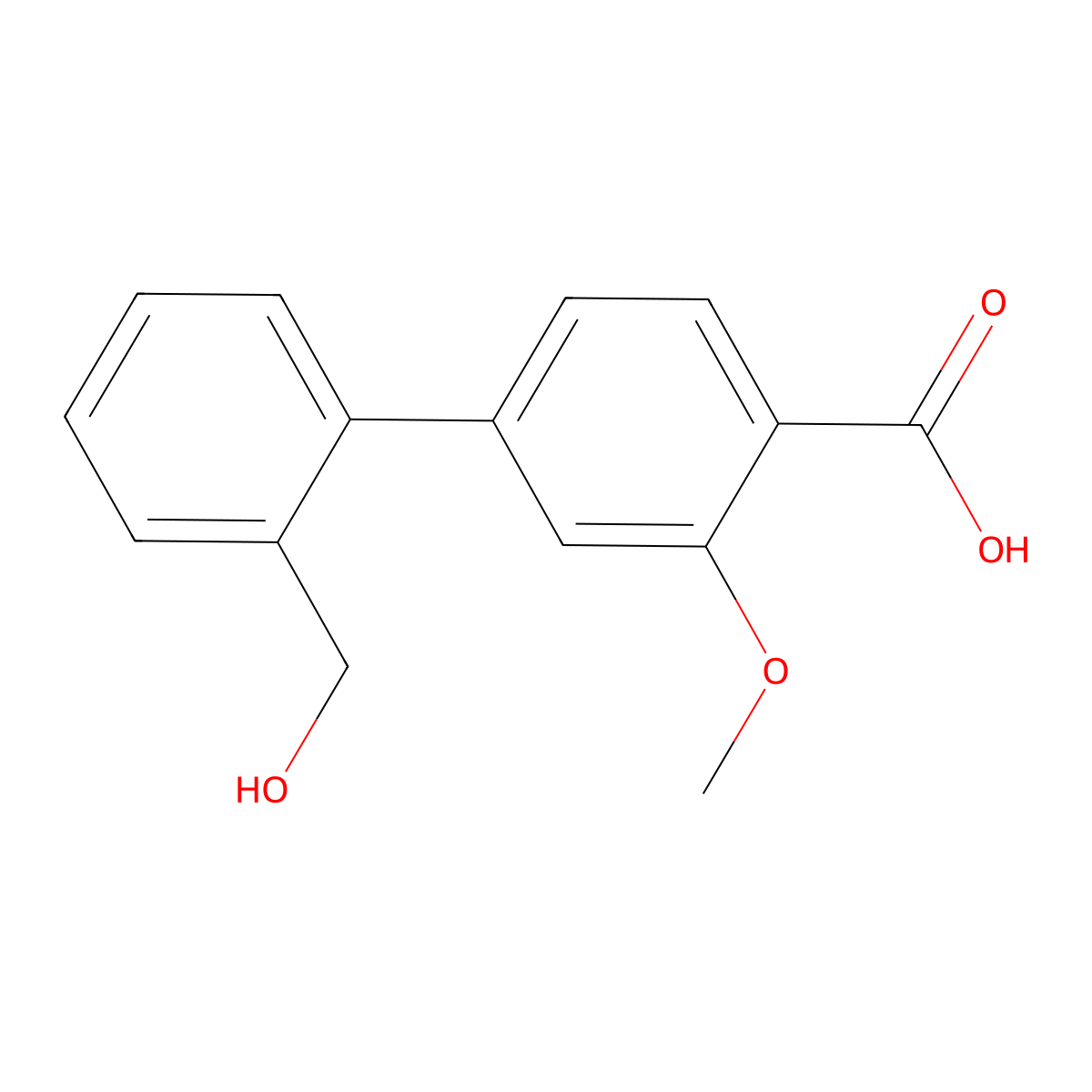 4-(2-Hydroxymethylphenyl)-2-methoxybenzoic acid molecular structure, CAS 1261923-03-8