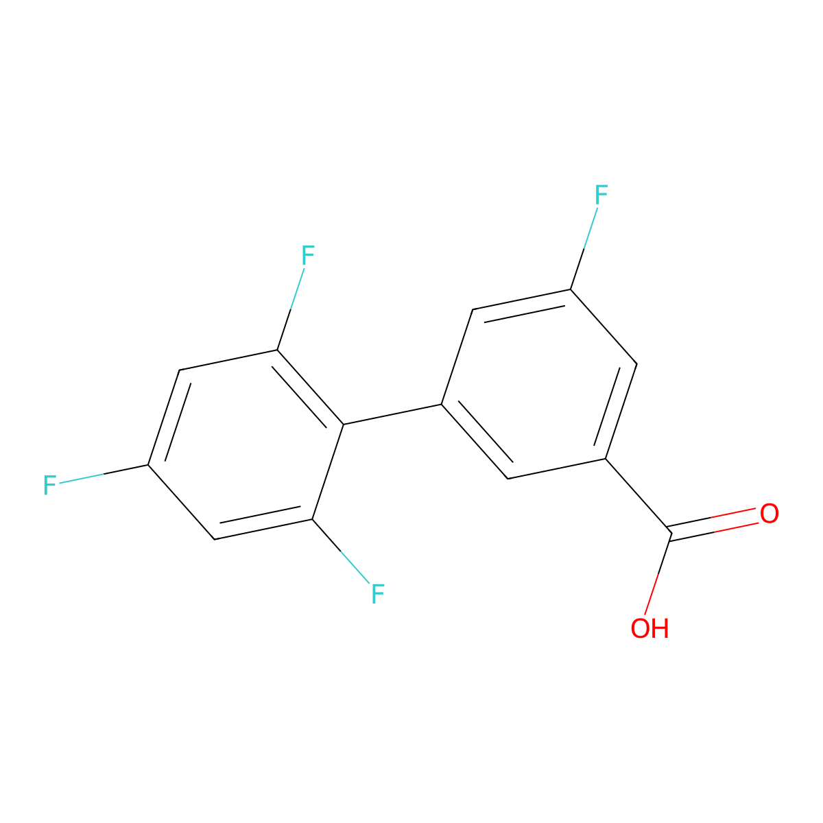 5-Fluoro-3-(2,4,6-trifluorophenyl)benzoic acid molecular structure, CAS 1261923-06-1