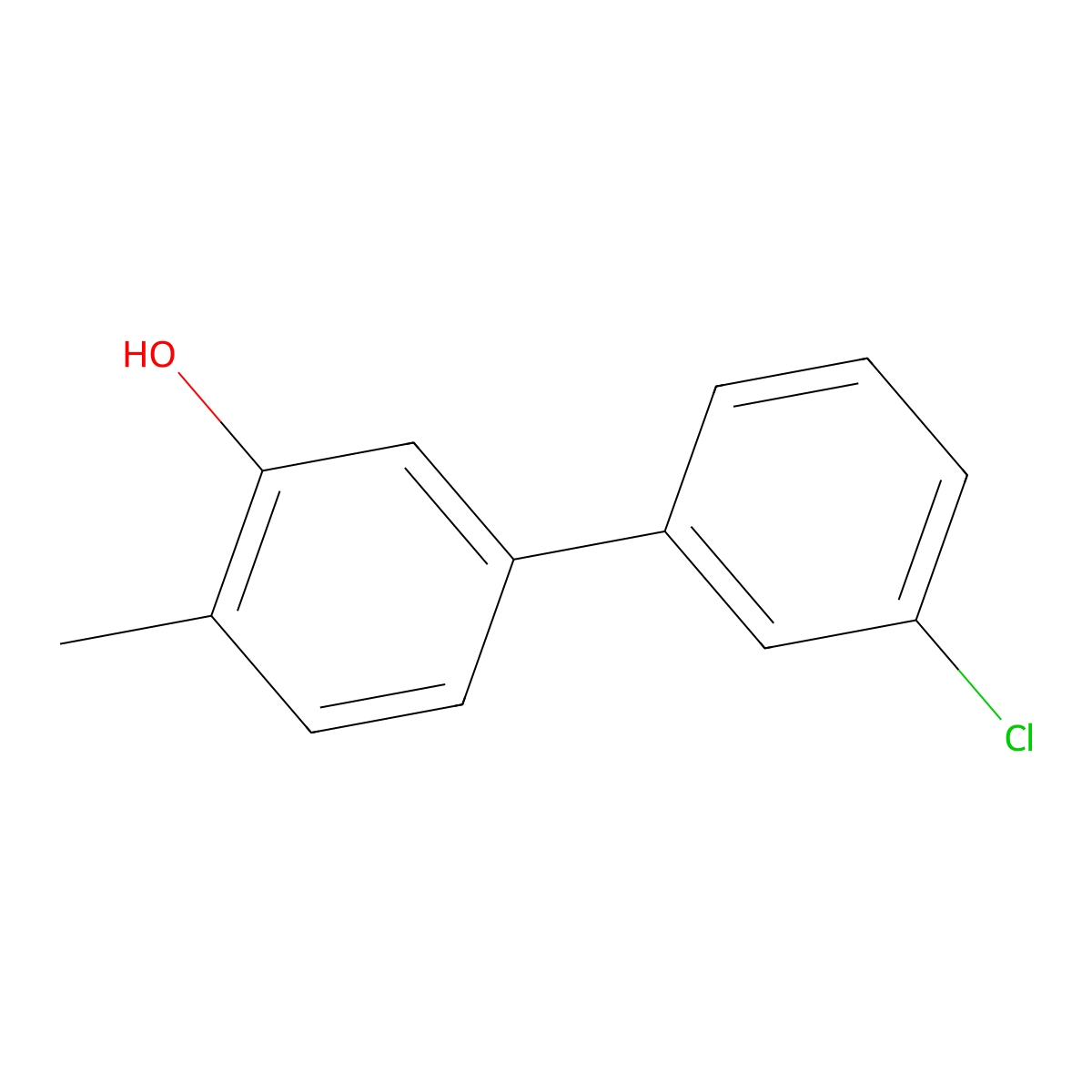 5-(3-Chlorophenyl)-2-methylphenol molecular structure, CAS 1261923-13-0