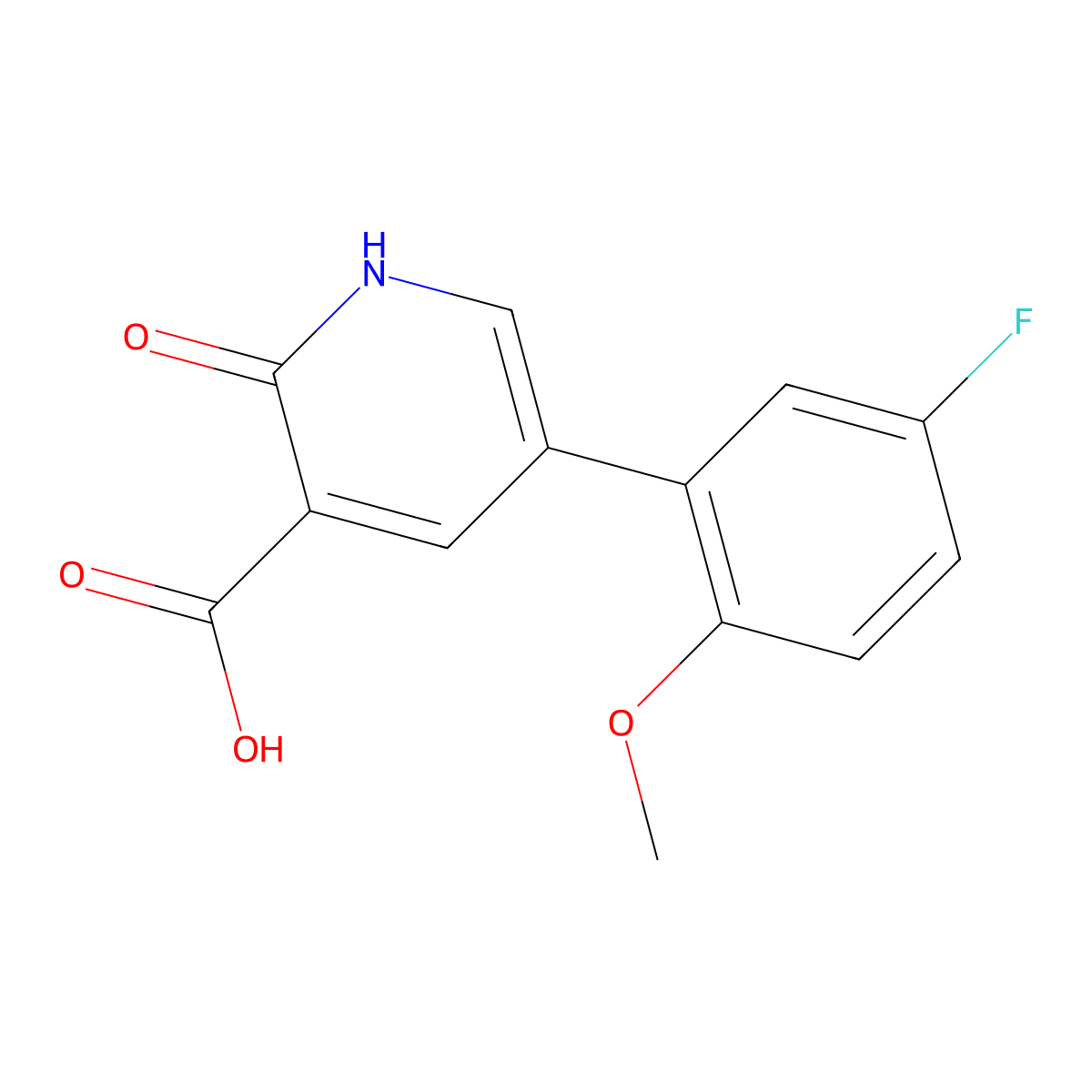 5-(5-Fluoro-2-methoxyphenyl)-2-oxo-1,2-dihydropyridine-3-carboxylic acid molecular structure, CAS 1261923-19-6