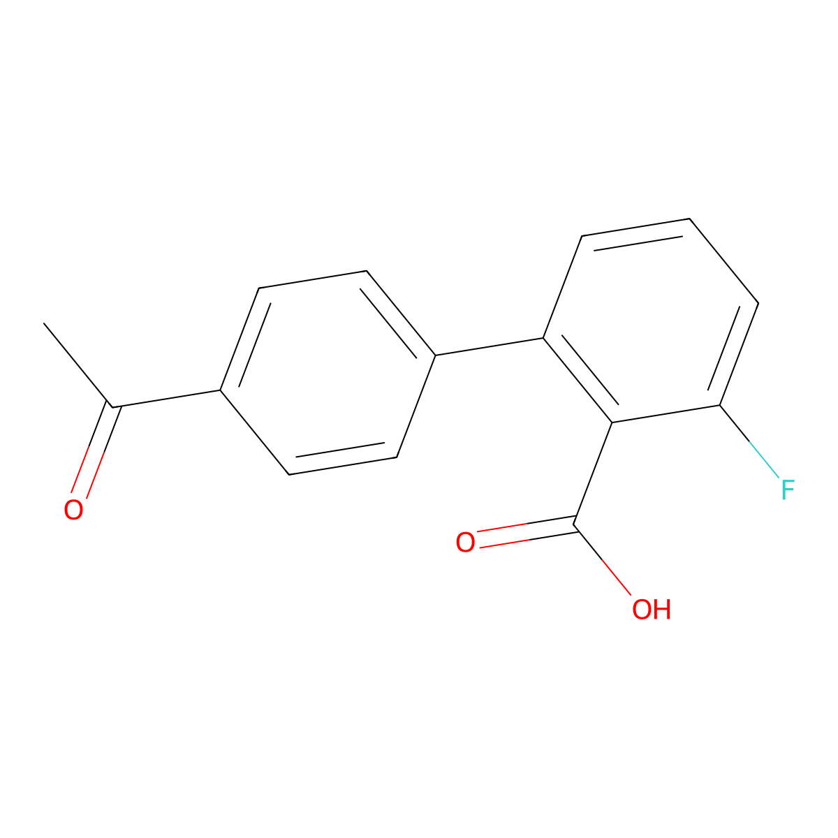 2-(4-Acetylphenyl)-6-fluorobenzoic acid molecular structure, CAS 1261923-20-9