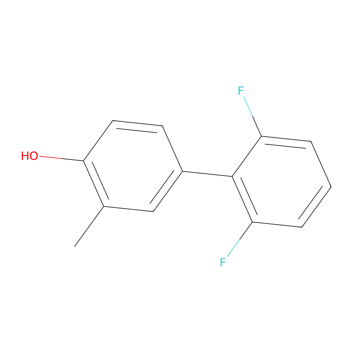 4-(2,6-Difluorophenyl)-2-methylphenol molecular structure, CAS 1261923-25-4