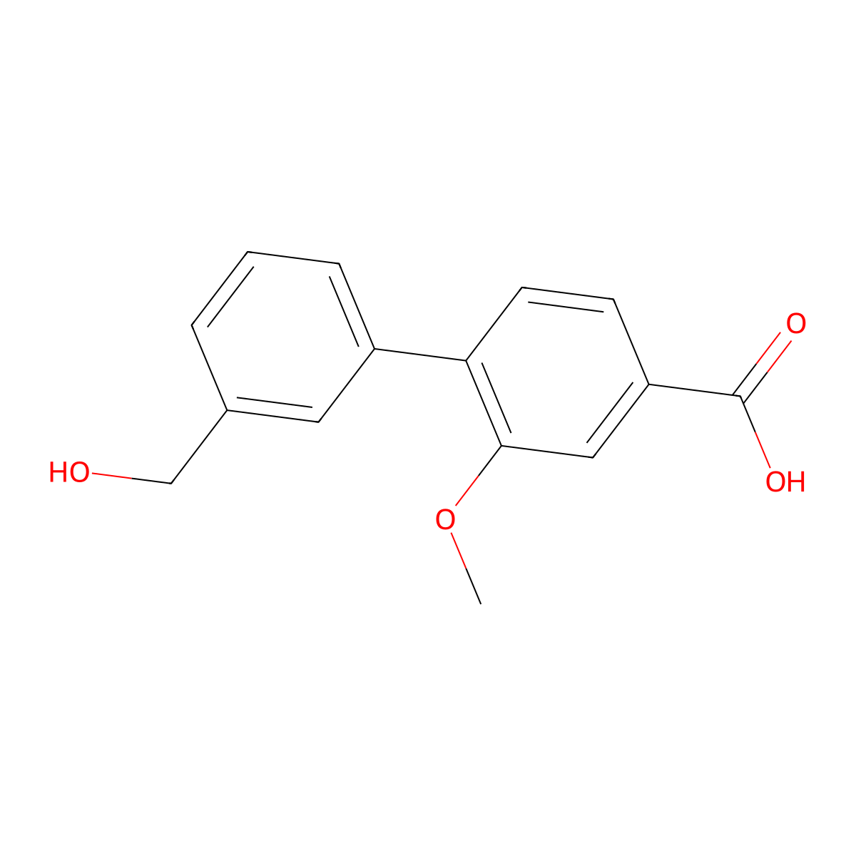 4-(3-Hydroxymethylphenyl)-3-methoxybenzoic acid molecular structure, CAS 1261923-42-5