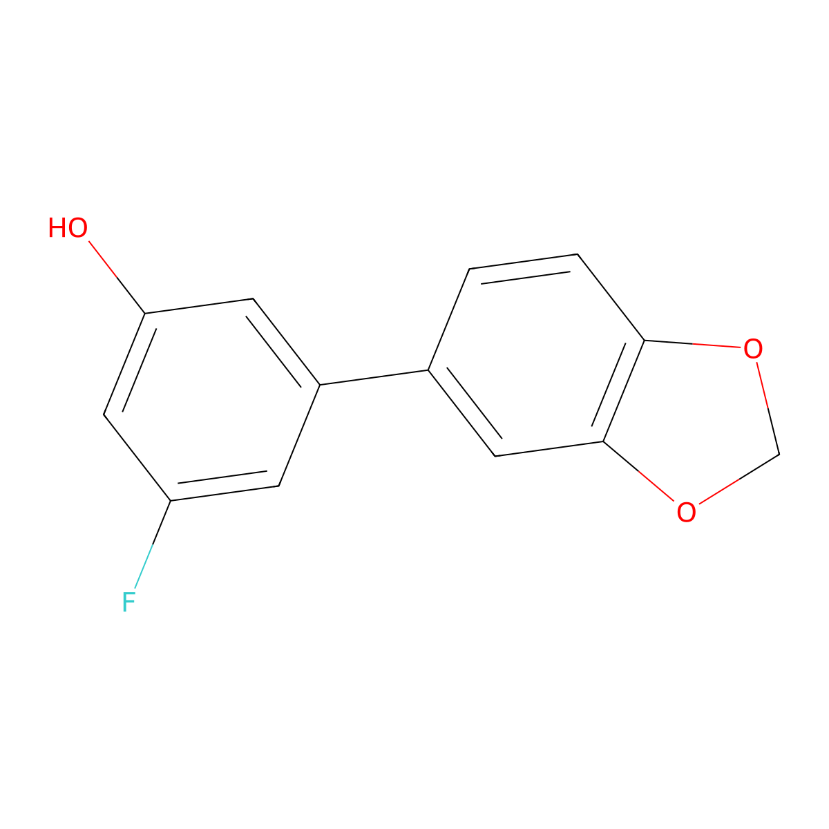 3-Fluoro-5-(3,4-methylenedioxyphenyl)phenol molecular structure, CAS 1261923-44-7