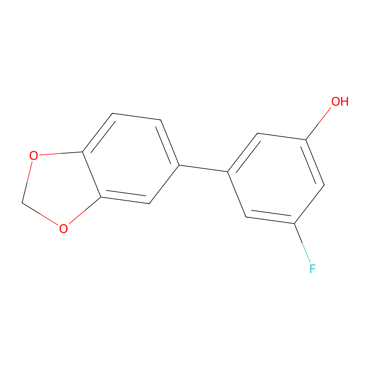 3-Fluoro-5-(3,4-methylenedioxyphenyl)phenol molecular structure, CAS 1261923-44-7