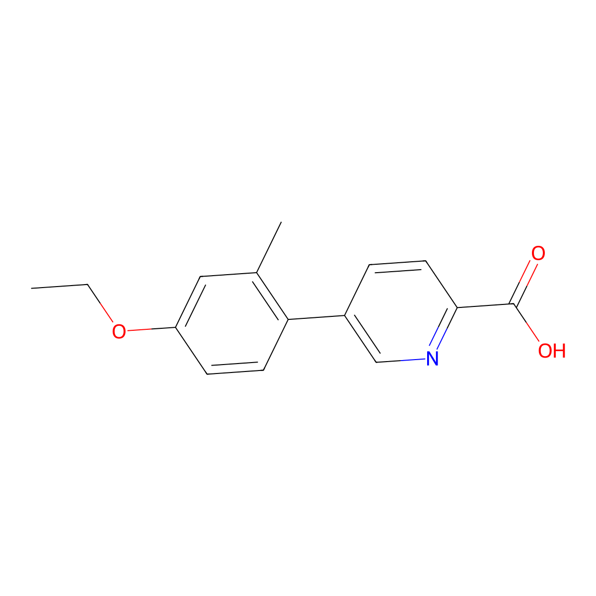 5-(4-Ethoxy-2-methylphenyl)picolinic acid molecular structure, CAS 1261923-46-9
