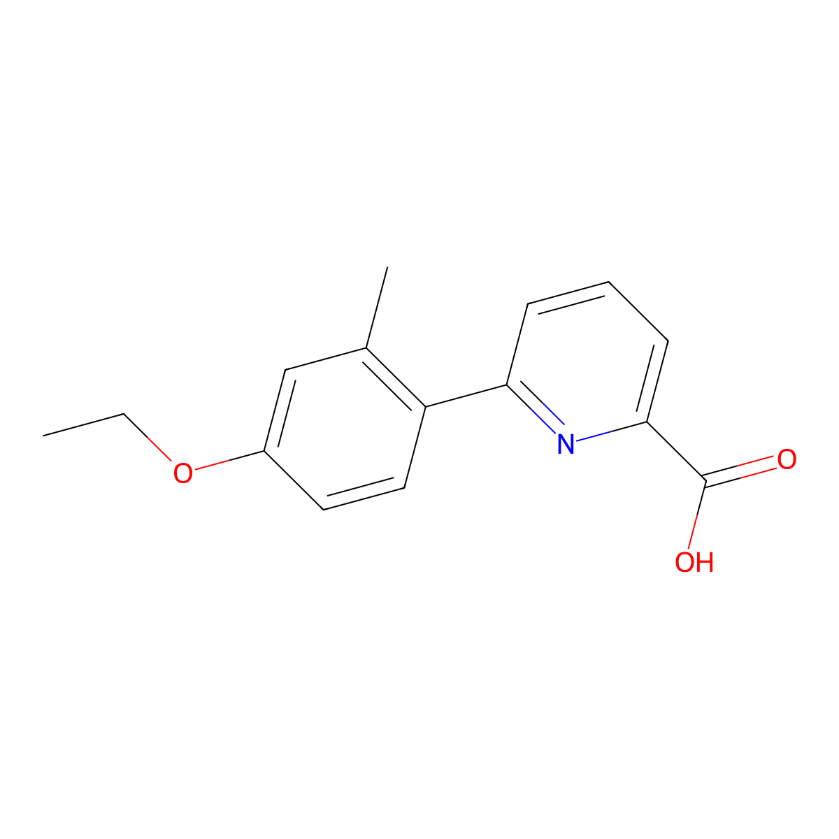 6-(4-Ethoxy-2-methylphenyl)picolinic acid molecular structure, CAS 1261923-51-6