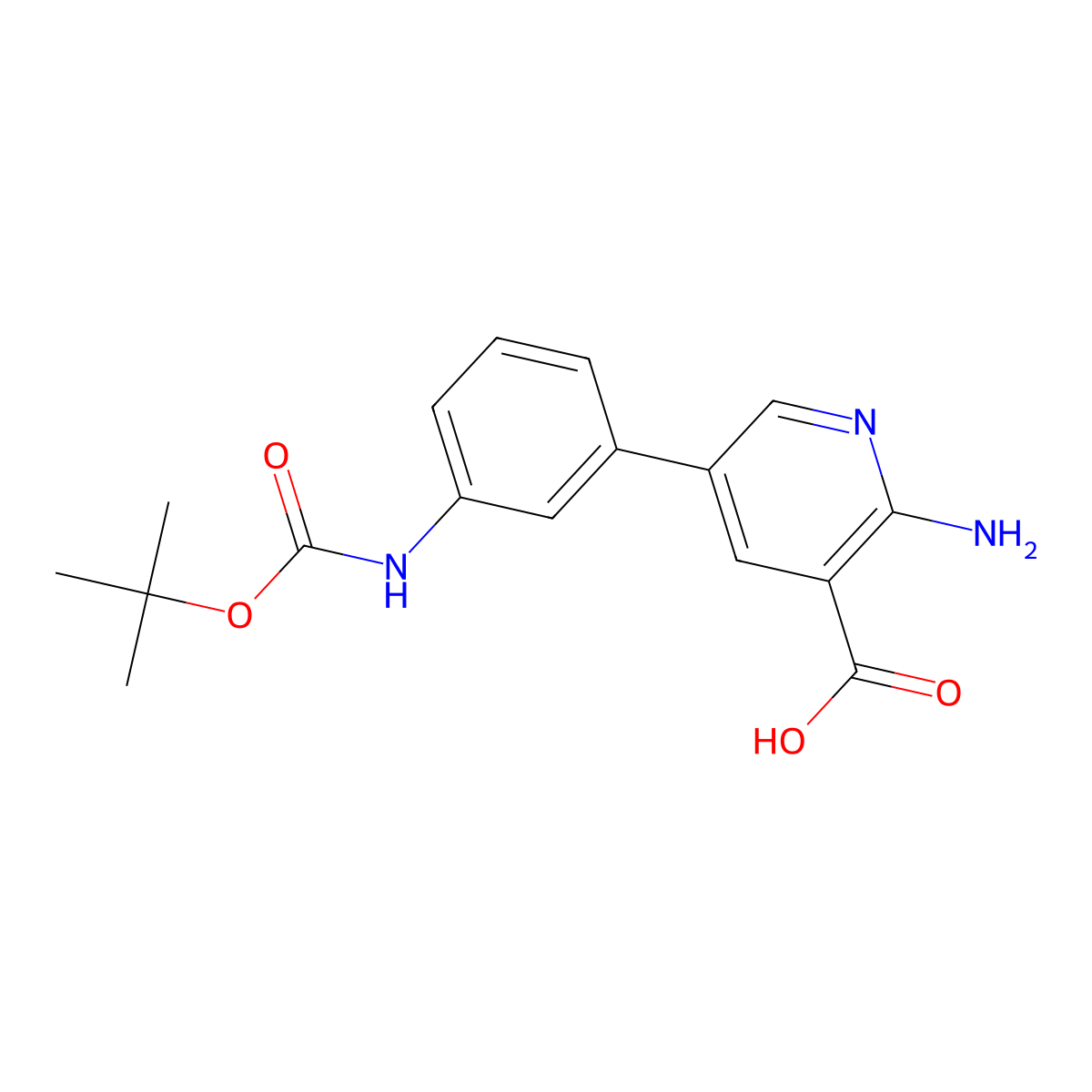 2-Amino-5-(3-boc-aminophenyl)nicotinic acid molecular structure, CAS 1261923-64-1
